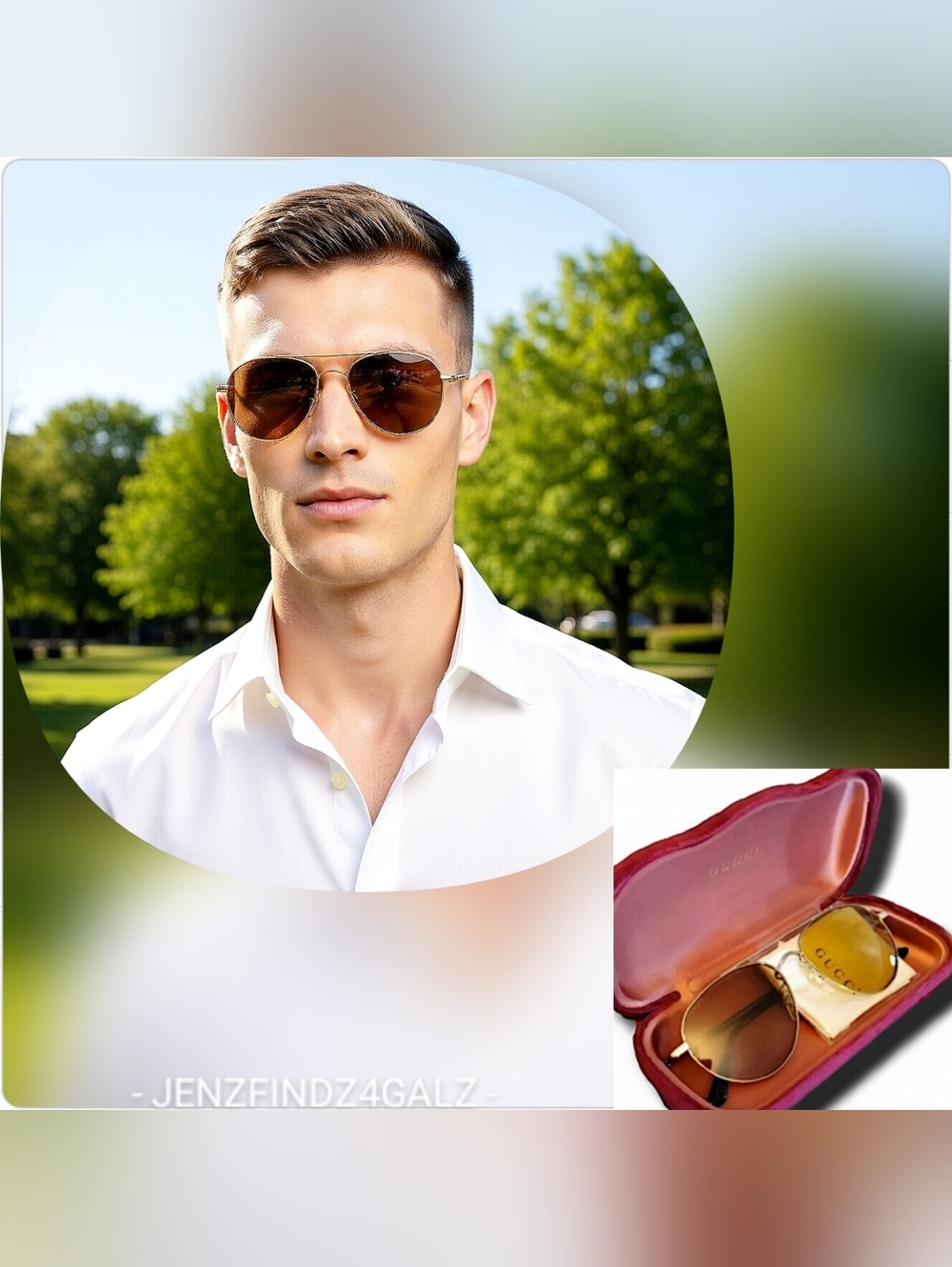 Gucci Aviator Sunglasses Gold Frame Brown Lenses NWT Case Dustbag UV Protection